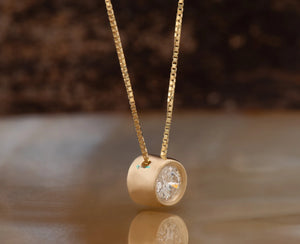 0.30 ct diamond pendant round shape