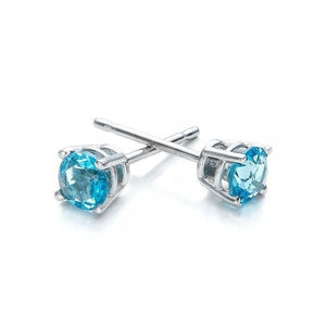 Blue topaz earrings studs 1/2 carat - SevenCarat