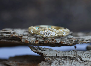 1 carat diamond Filigree engagement ring