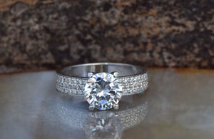 1.80 carat Diamond estate engagement ring -White Gold halo ring-Promise ring-4 prong engagement,Art deco ring,bridal jewelry,diamond ring,engagement ring,Estate diamond ring,natural diamond ring,promise ring,Round,Round halo,Solid gold ring,Solitaire engagement,Twig engagement ring,vs,vvs,wedding ring