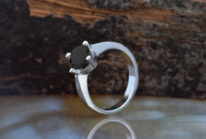 2.12 ct black diamond engagement ring