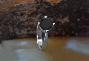 2.12 ct black diamond engagement ring