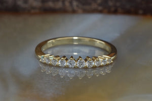 Diamond band vintage-Nesting ring-Eternity Wedding Band-Diamond Ring-Stacking band-Anniversary ring-Half Eternity Ring- Diamond band