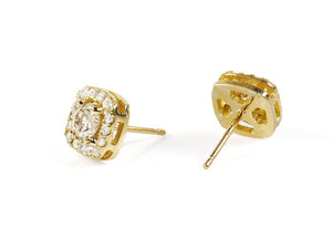 1 carat Diamond earrings-Yellow gold stud earrings-Anniversary gifts-Holidays gift-Diamond earrings for women-Dainty Diamond Earring