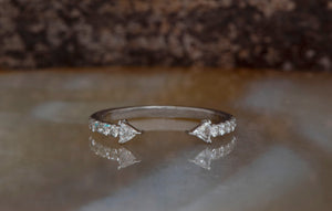 Enhancer ring guard-Bridal set-Diamond Cluster wedding set-Bridal