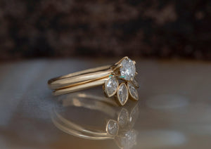 Wedding Ring Set Marquise Diamond Engagement Ring Matching 
